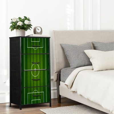 4 Drawer Dresser for Bedroom, Narrow Chest of Drawers, Wooden Top and Study Iron Frame 18"x37.5"-(WxH)