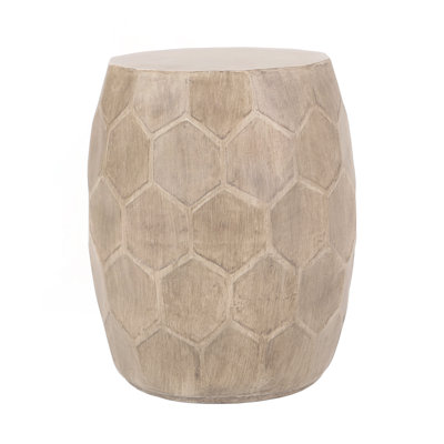 Honeycomb Pattern Natural Concrete Side Table