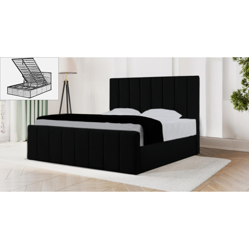 Bandzul Storage Bed, Black, UK Double 135 x 190 cm