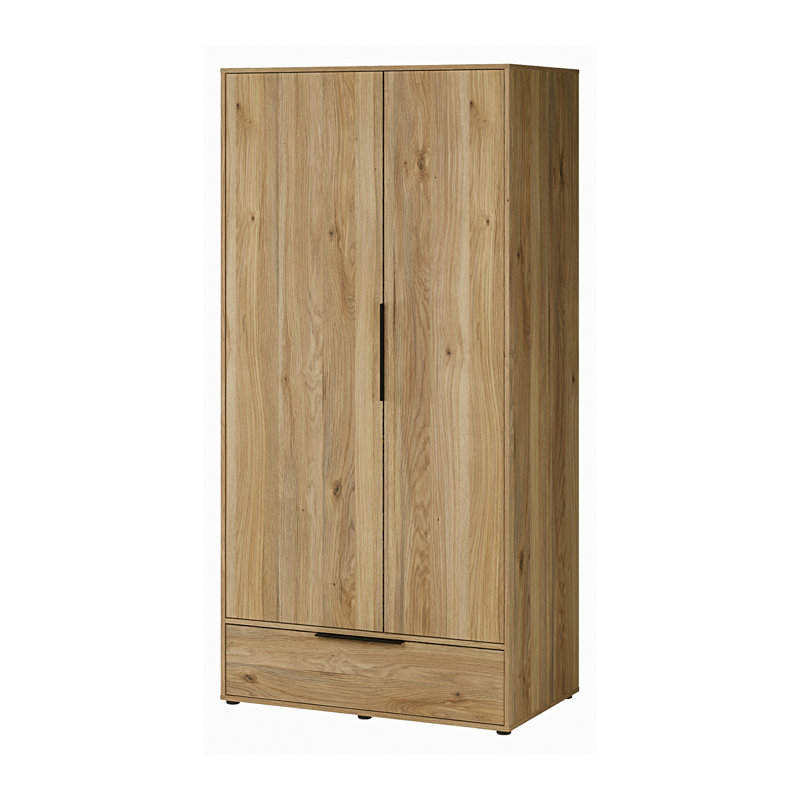 ORKNEY 2 Door Manufactured Wood Wardrobe, Warm Oak