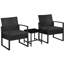 Ensemble de meubles de patio 3 pièces Bowmore avec chaises rembourrées en rotin et table en métal-445073398