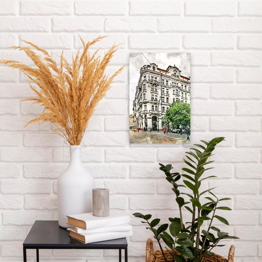 Ornate City Corner Classic Abstract Architecture City Wall Art Print