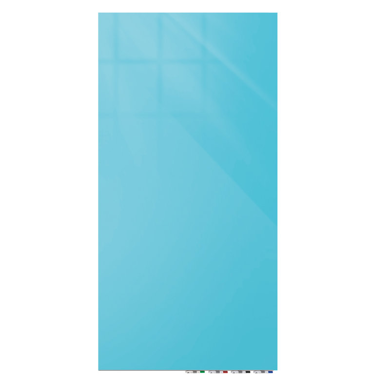 Tableau blanc mural en verre Aria, 96 po x 48 po, Bleu
