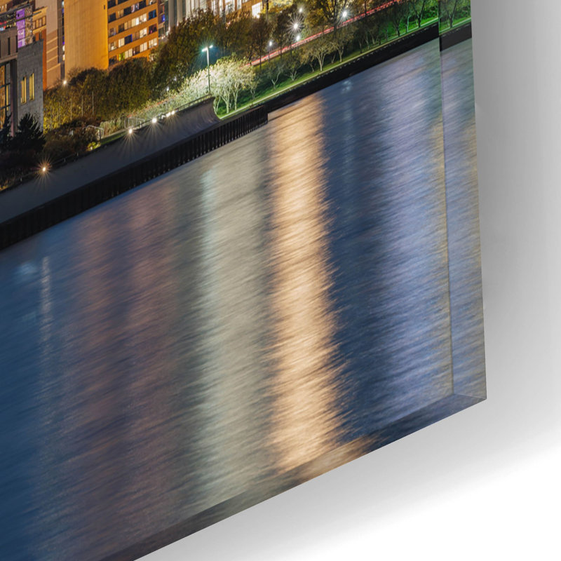 «Chicago Nighttime Skyline 6» par Epic Portfolio, art mural en verre acrylique Epic Art, 16 po x 12 po