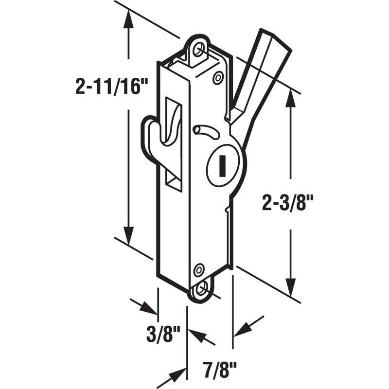 Steel Housing and Black Plastic Latch, Adams Rite (Single Pack)