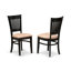 L'ensemble 5 pièces de table et chaises de cuisine comprend une table de salle à manger ronde avec Dropleaf et 4 chaises de salle à manger en tissu de lin, noir-400042977-400042982-400042968