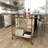 Metal Rolling 3 Mirrored Shelves Bar Cart with Handles
