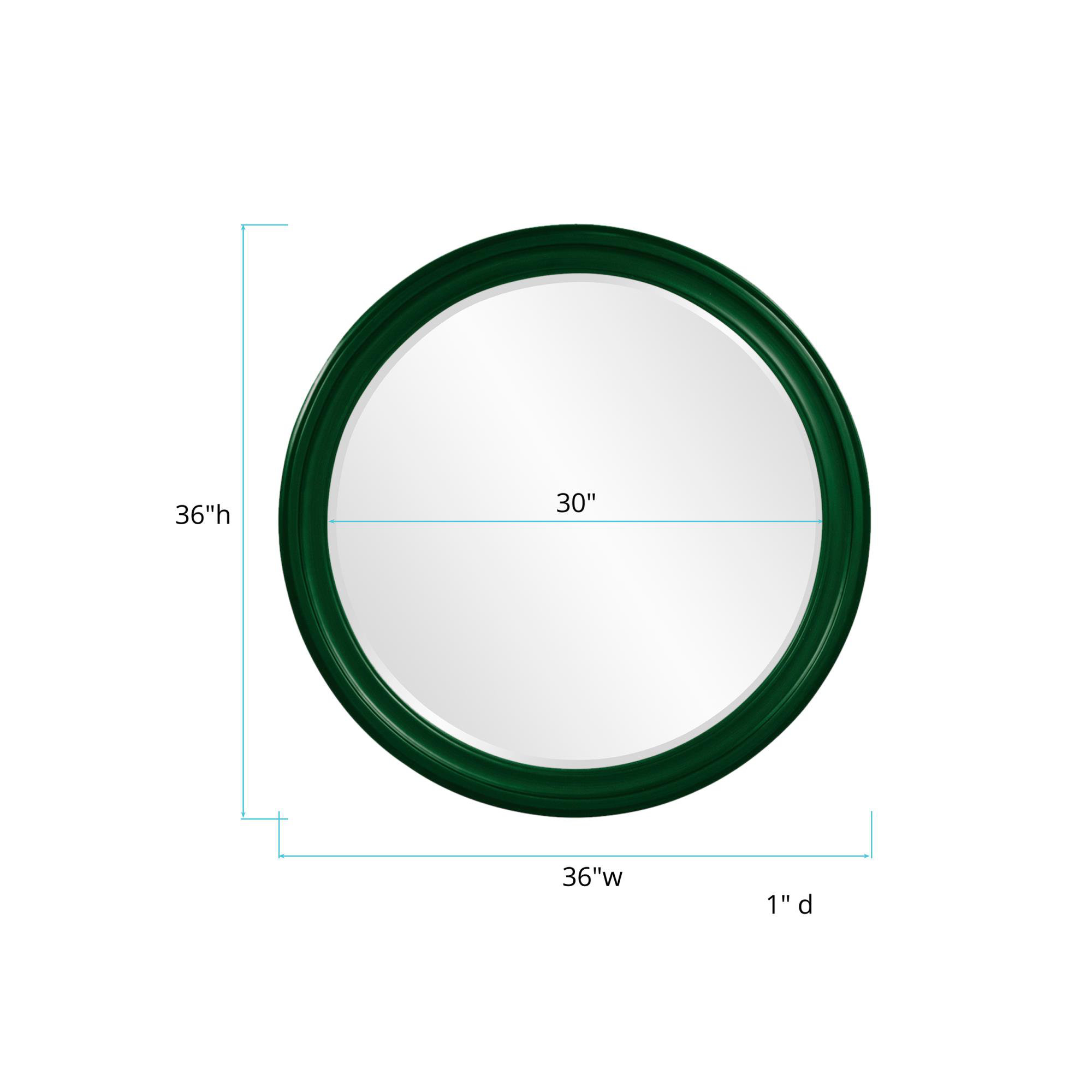 Talvi Wood Round Wall Mirror, Hunter Green
