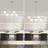 7 - Light 36 inch Dimmable Sputnik Modern Linear Chandelier with White Glass Globe Shade-1116773063
