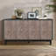 Mid Century Console Table Sideboard - 60" Antique Brown For Entrance 4 Doors, 2 Adjustable Shelves, Material Kitchen Buffet Cabinet With Doors Interior Finish
