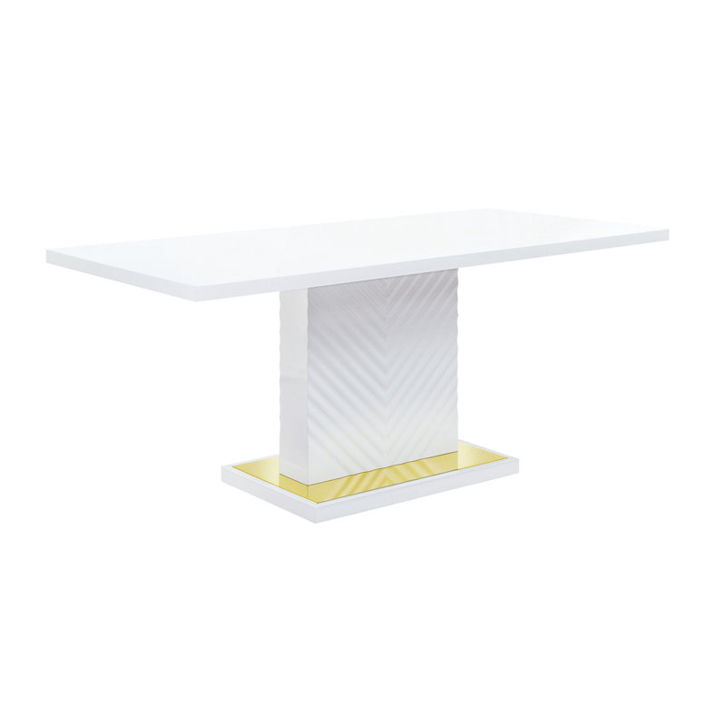 High Gloss Finish Dining Table, White