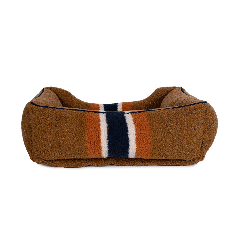 Kuddle Dog Bed Stripe, Medium (30" W x 24" D x 9" H), Rust
