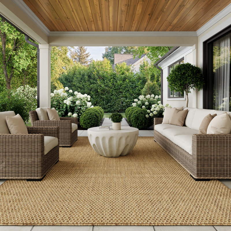 Tapis intérieur / extérieur en jute Hartigan, Rectangle 9 pi x 12 pi