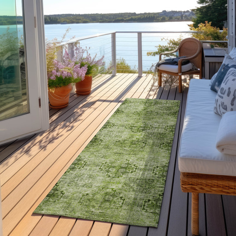 Laurelyn Floral Indoor / Outdoor Rug, Runner 2'3" x 7'6"