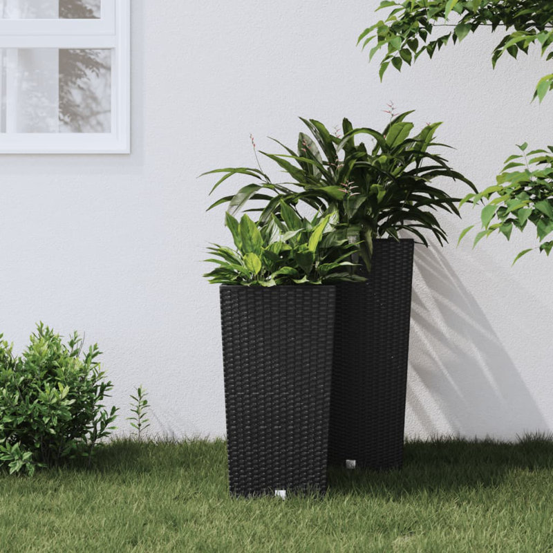 Mihrimah Pot Planter, Anthracite, 50cm H x 26.5cm W x 26.5cm D