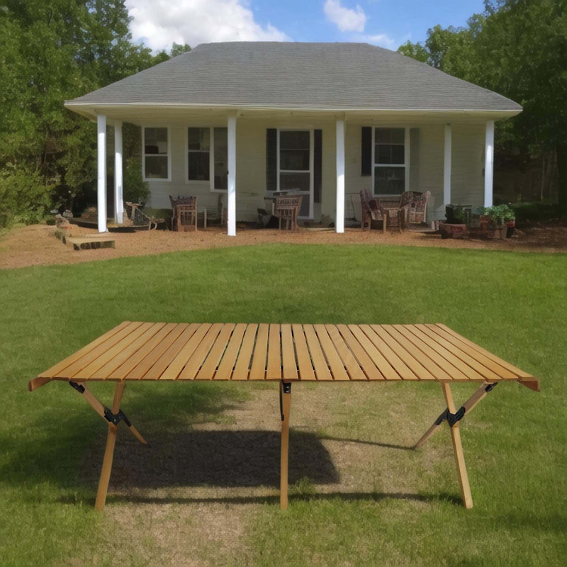 Space-Saving Folding Table with X-Type Support and Multi-Function Design