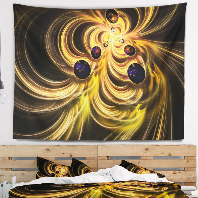 Tapisserie flammes fractales, H 32 po x l 39 po