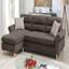 Ensemble de canapé modulaire réversible en polyfibre brun clair