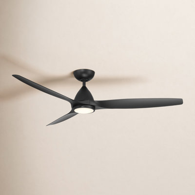 Skylark 3 - Blade Indoor/Outdoor Smart Ceiling Fan with Adjustable CCT 2700K-3000K-4000K-5000K LED Light Kit and Remote Control Included, Works With Alexa and iOS or Android App