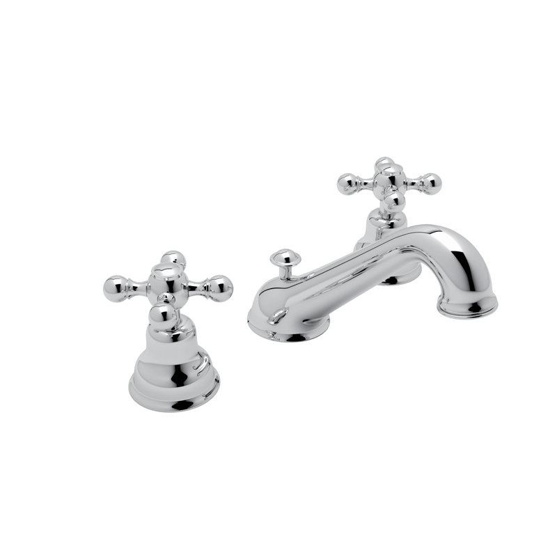 Arcana™ Widespread Lavatory Faucet with C-Spout, Polished Chrome, Cross