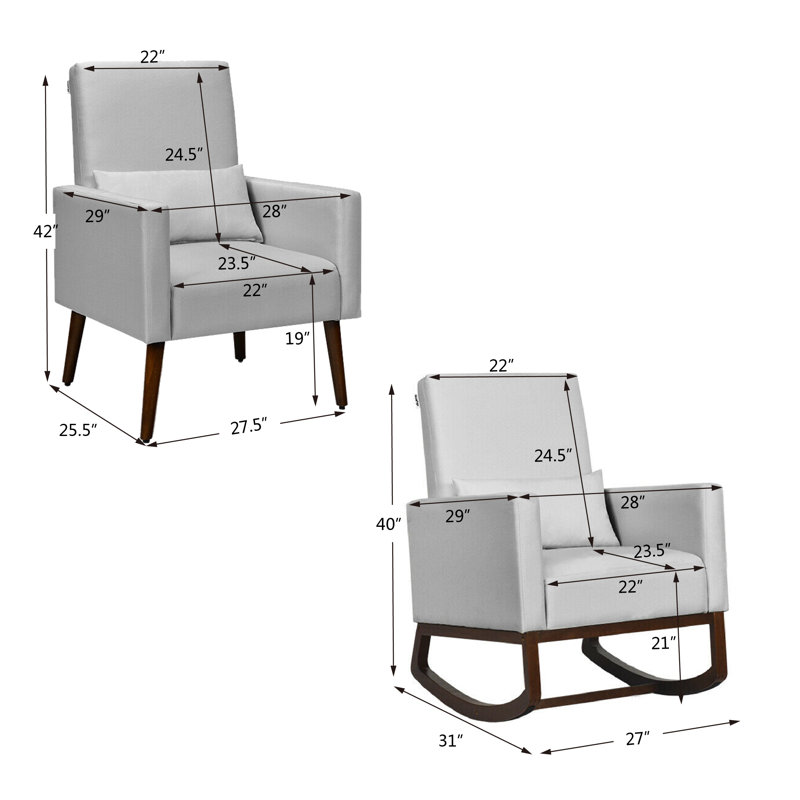 Chaise berçante Hayward, Gris clair