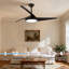 52 po Ventilateur de plafond standard à 3 pales avec fixation à tige fixe avec lumière DEL à intensité variable 3 couleurs, télécommande, moteur à courant continu réversible-2057830538-2057830537