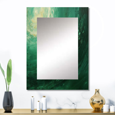 Jade Jupiter, planète dans l'espace II - notre miroir décoratif système solaire, miroir mural vert, art imprimé en métal