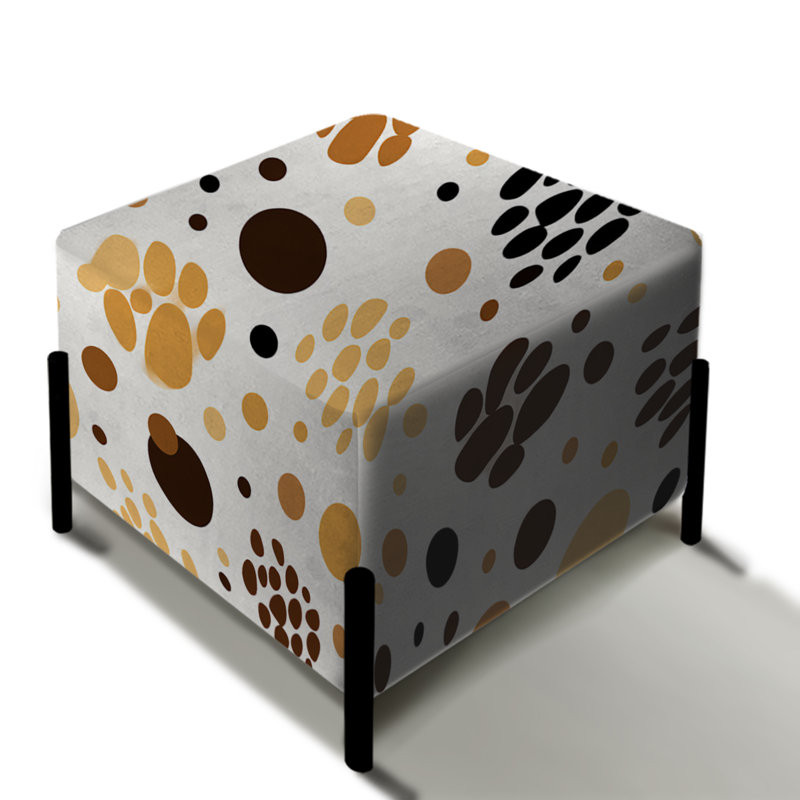 Abstract Paw Print Patterning - Abstract Square Ottoman