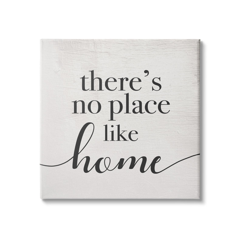 No Place Like Home, rustique, H 17 po x l 17 po x P 1,5 po, Toile tendue