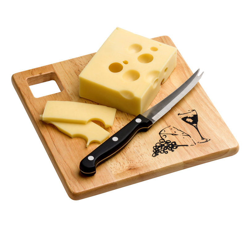 2 Piece Rubberwood Chopping Board Set