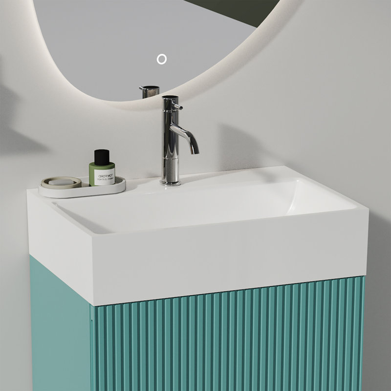 Lavabo de salle de bain intégré en céramique blanche 20 "X 14" avec 1 trou de robinet et trop-plein
