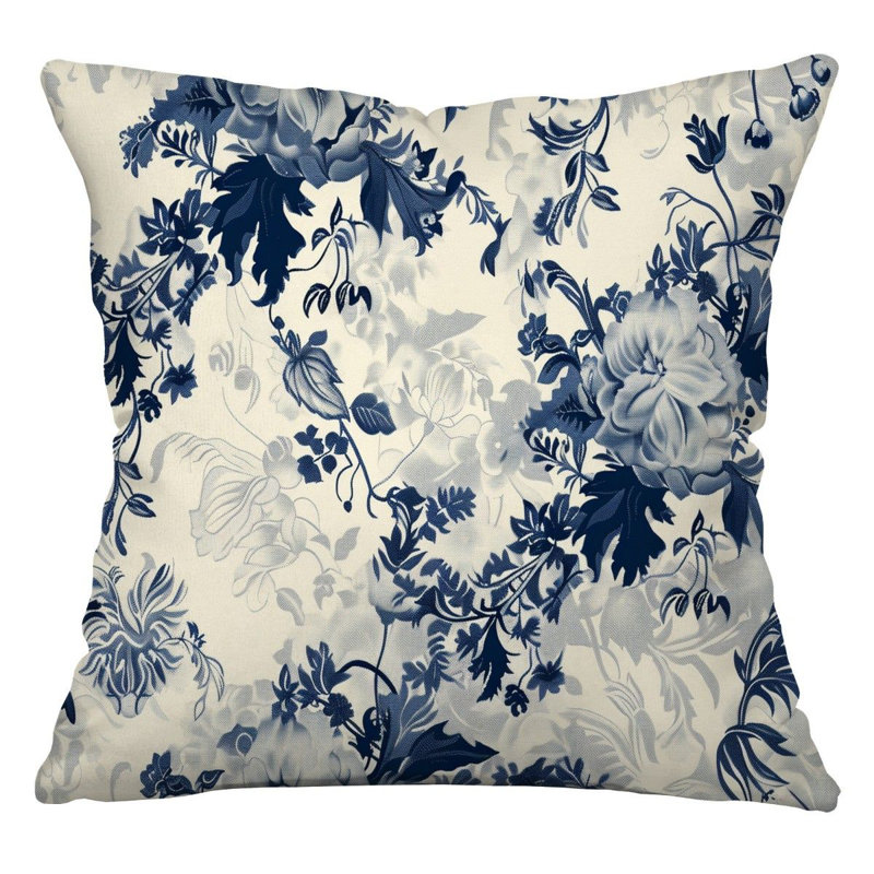 Coussin Floral, H 16 po x l 16 po