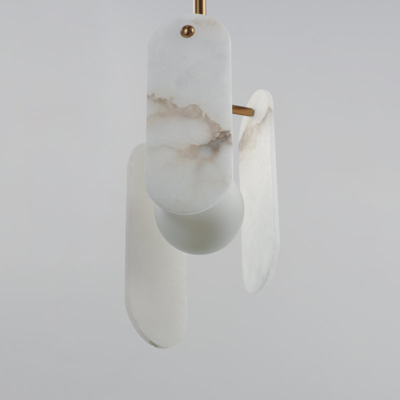 Megalith 1 - Light Pendant, White Alabaster
