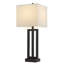 Lampe de table USB 30 "en métal avec abat-jour rectangulaire blanc