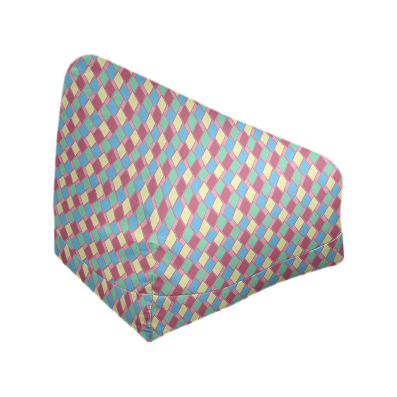 Sac de pois Leffel, H 27 po x l 30 po x P 25 po, Housse de pouf, Bleu / Vert / Jaune