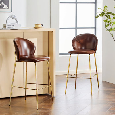 Ensemble de 2 tabourets de bar rembourrés avec structure en métal