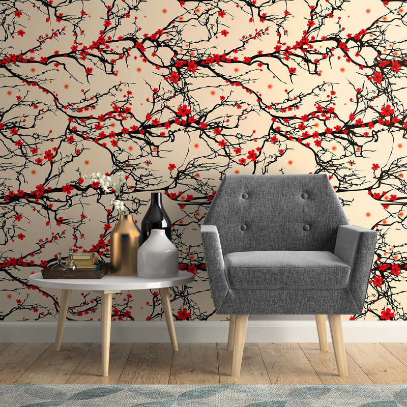 Dail Japanese Removable Paintable Peel and Stick Wallpaper Panel, 102" L x 24" W