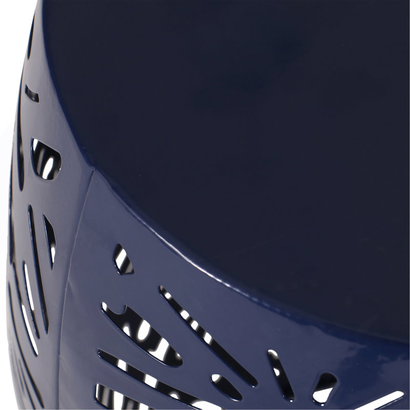 Metal End Table -Large, Navy Blue