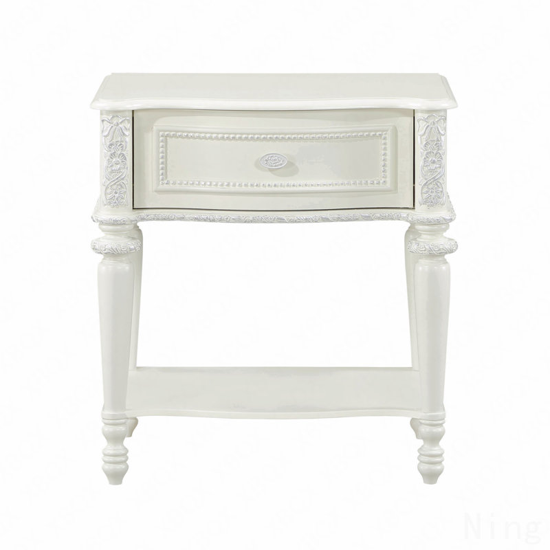 Table de chevet ivoire avec 1 tiroir