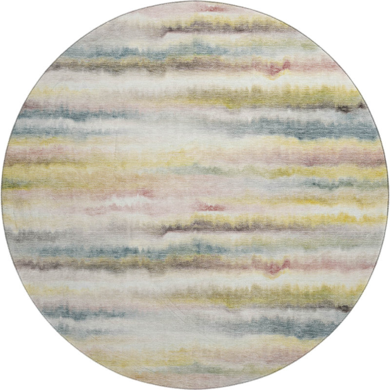 Premium Machine Washable Mayfield AMF2098 Striped Rug, Gold, 5' x 7'6"