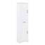 Grande armoire de rangement blanche étroite pour salle de bain, armoire de rangement autoportante avec deux portes et tablettes réglables-26194437-26194435