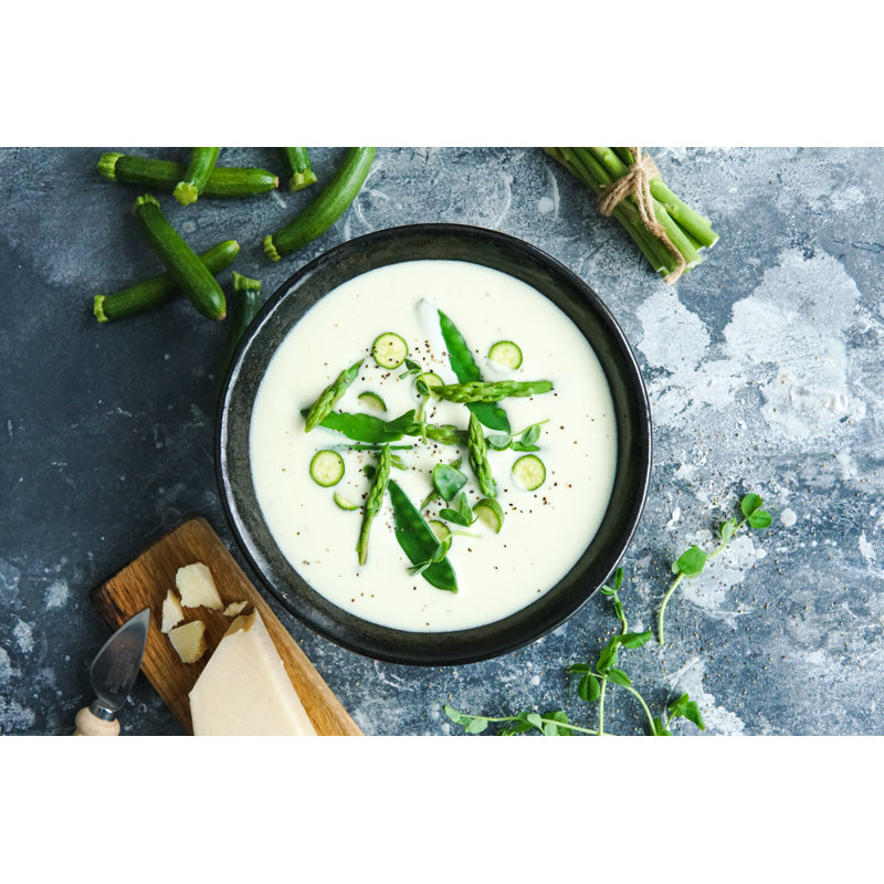 Soupe blanche aux légumes, H 8 po x l 12 po