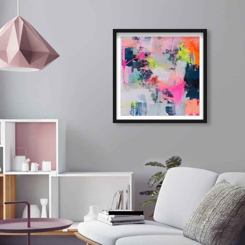 Pastel Luminance I Shadowbox Abstract Print by Oliver Gal, Black Frame, 12 x 12, 25.5"H x 25.5"W, Black Frame