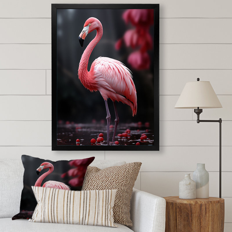 Flamme rose et grise Wassil, Cadre photo noir, H 20 po x l 12 po x P 1 po