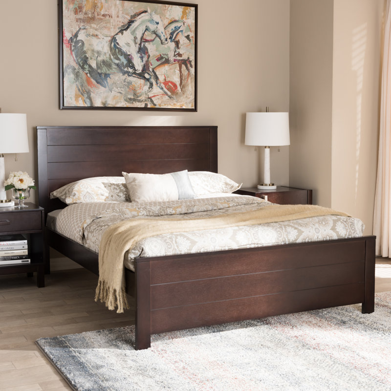 Louisville Solid Wood Standard Bed, Espresso Brown, Full