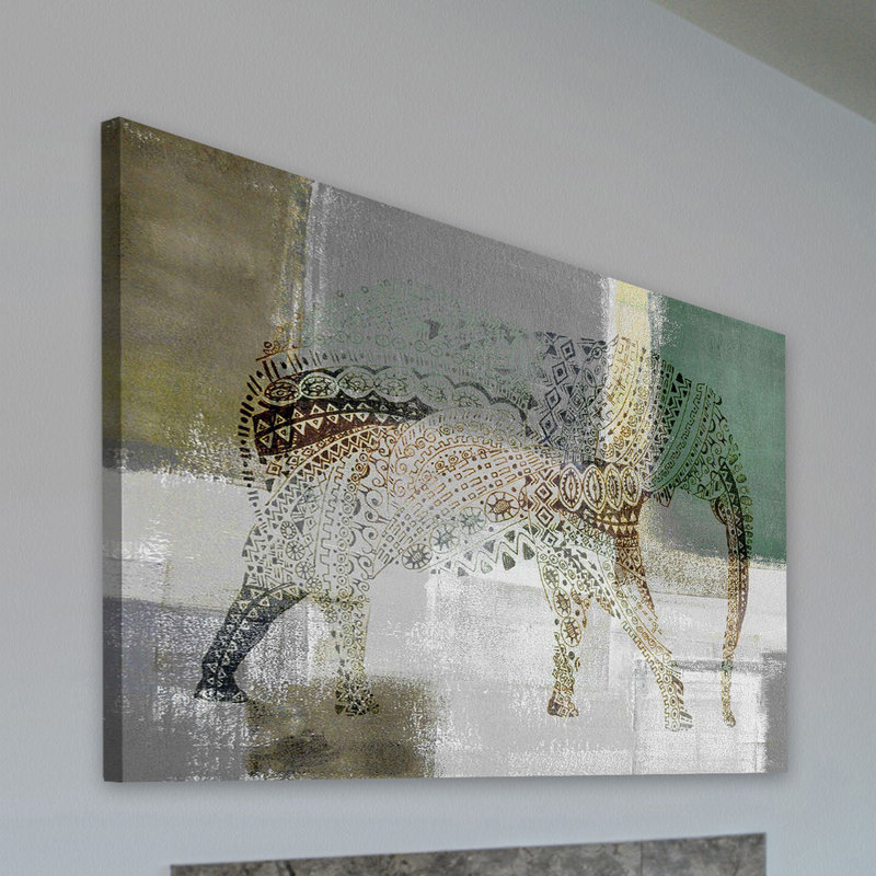 « decorative éléphant », impression sur toile tendue, H 24 po x l 36 po x P 1,5 po