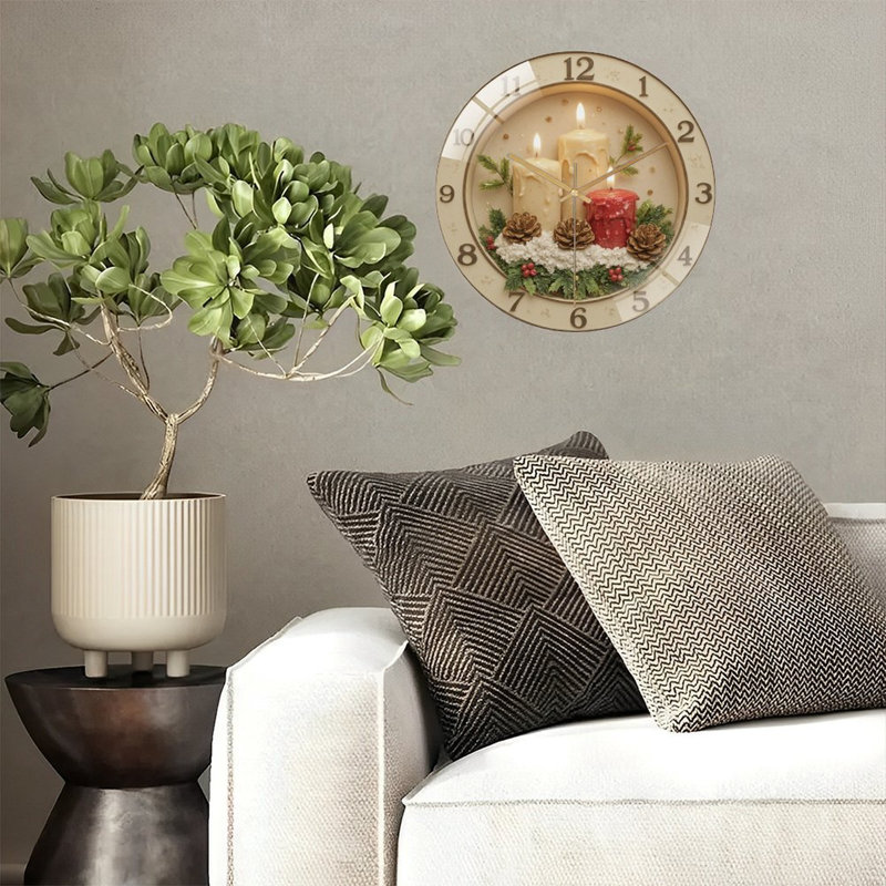 Horloge murale de Noël avec horloge murale de 12 po