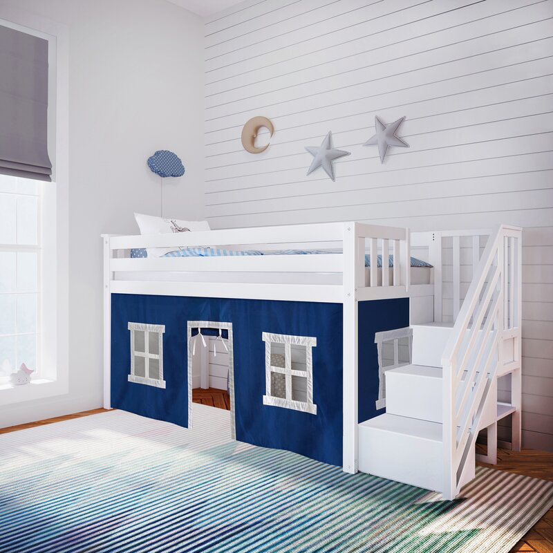 Lit mezzanine simple Janesa Kids, Bleu