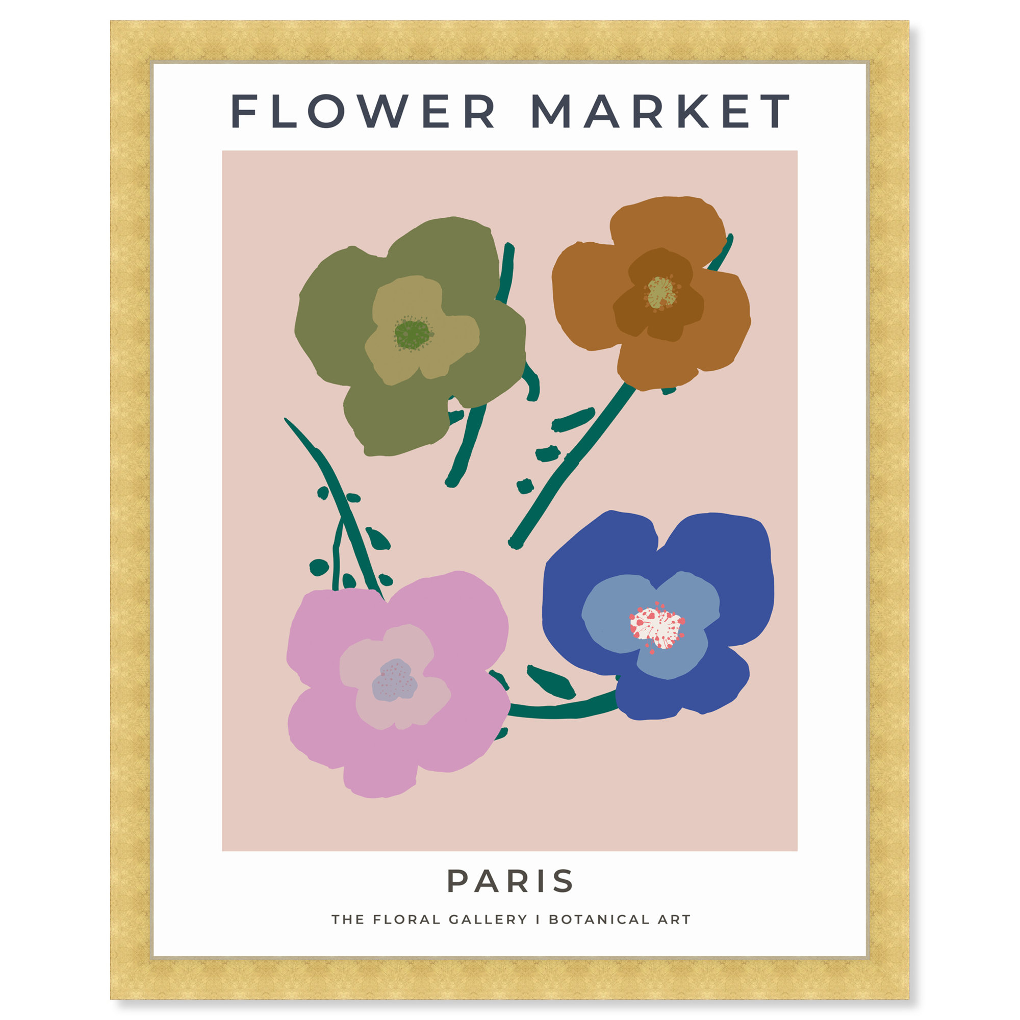 Paris Flower Market by Oliver Gal, 47" H x 38" W, Gold