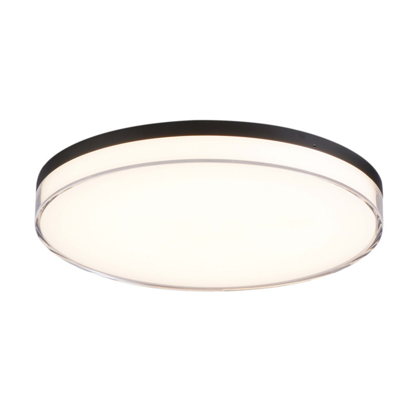 Bupal Acrylic LED Flush Mount, Coal, 1.5" H x 13" W x 13" D